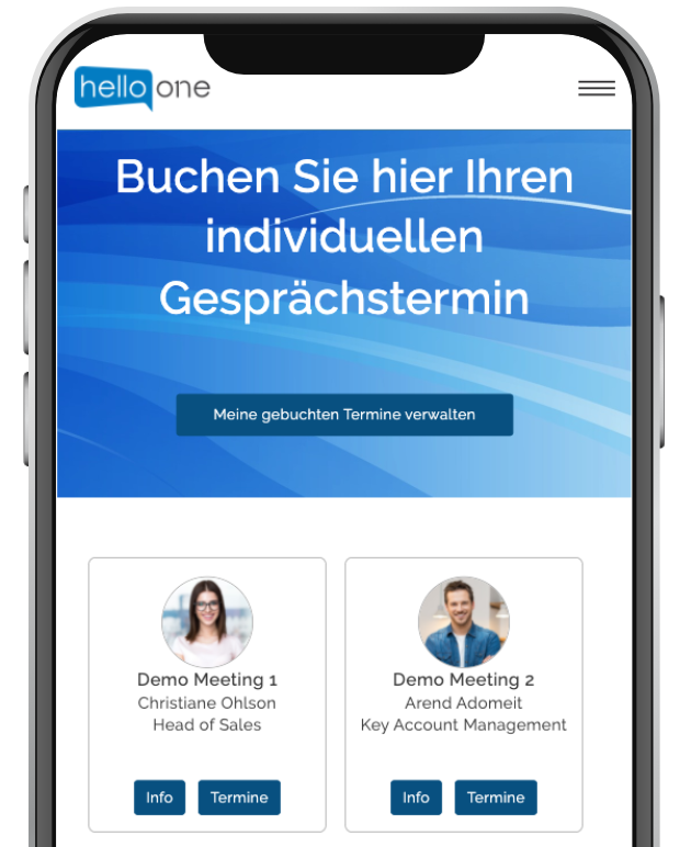 Bild einer Landingpage für deine Termine