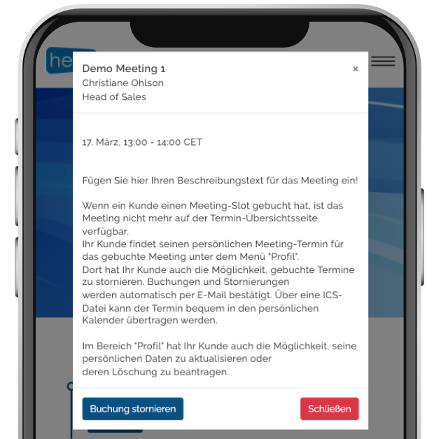 Bild eines Events mit Beschreibungstext